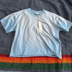 Elwood Blue Oversized Raw Hem Tee